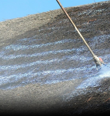 BLUSPRO
FR100 flame retardant is a coating for grass and reed thatch roofs.